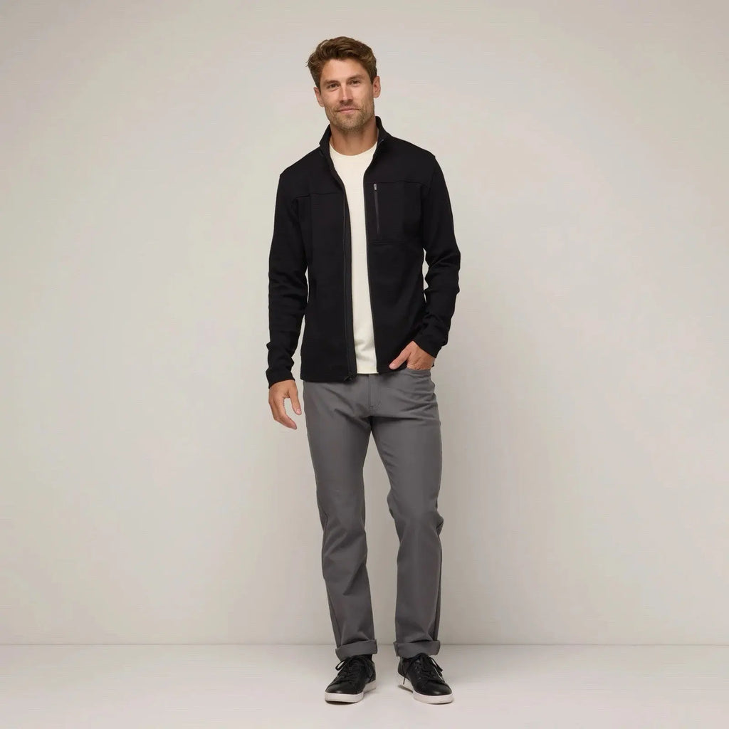 Wool& Prince Ponte Full Zip Jacket $208 MSRP Men’S Size L Black