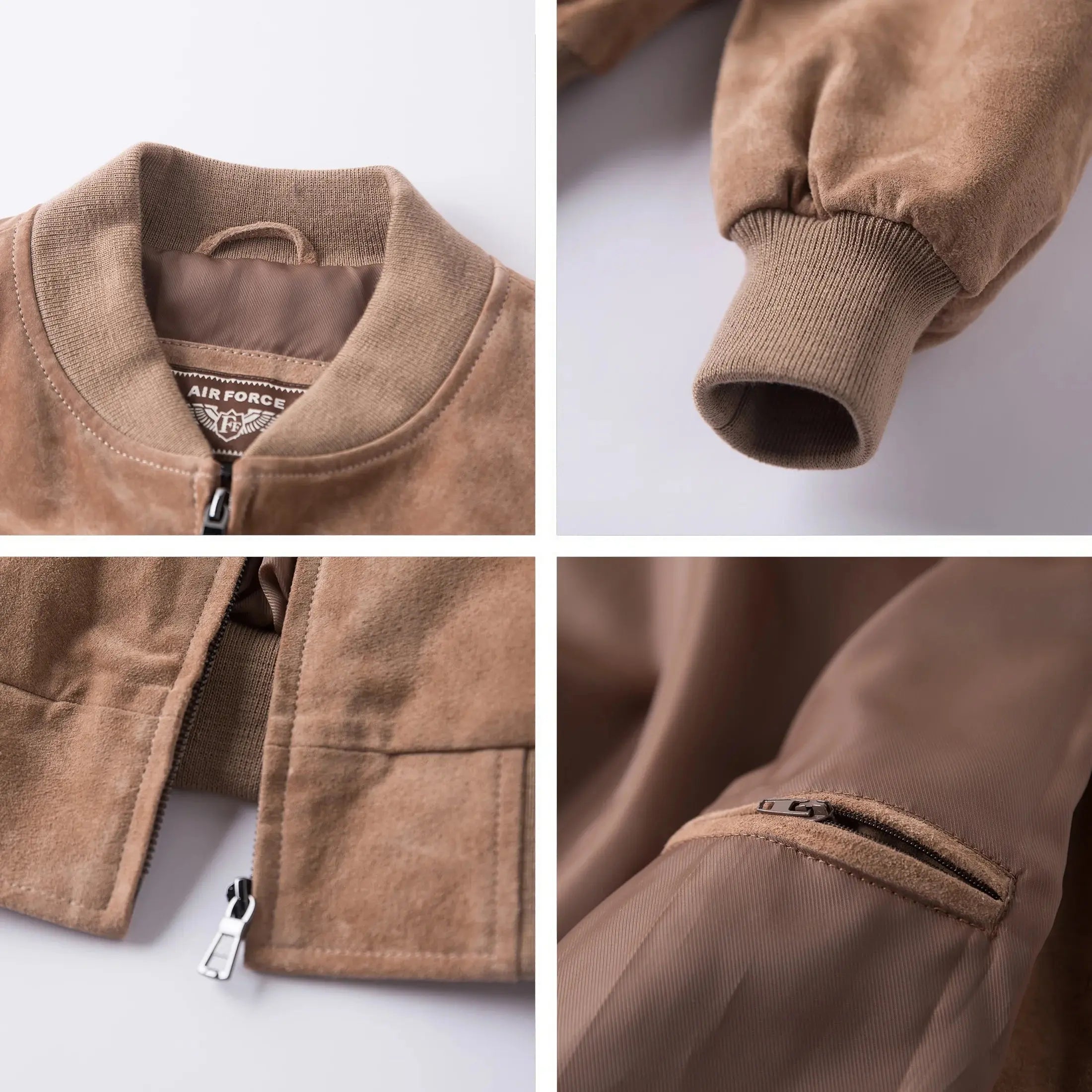 Men'S Baseball Leather Jacket Vintage Bomber Suede Jackets (3XL, Cognac)