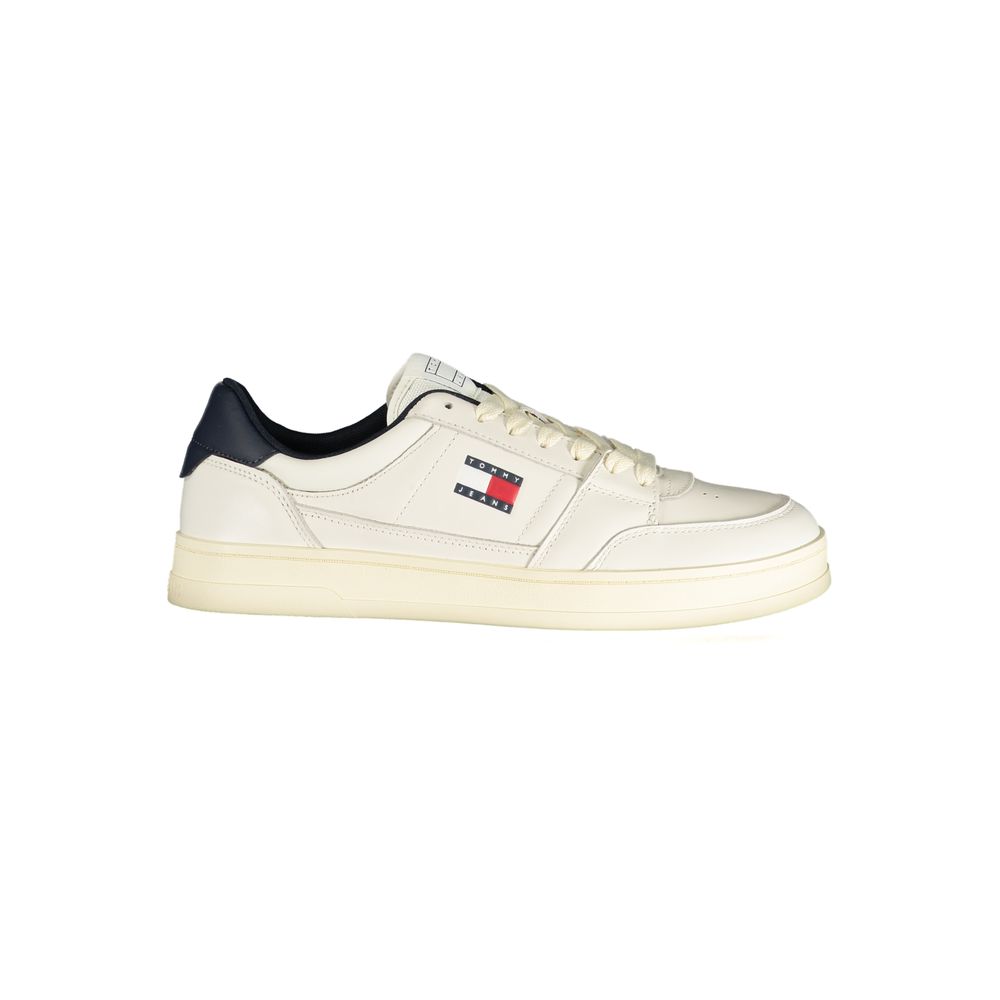 Tommy Hilfiger White Leather Men Sneaker Tommy Hilfiger