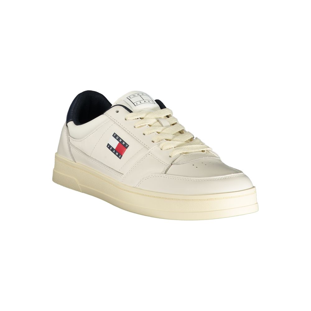 Tommy Hilfiger White Leather Men Sneaker Tommy Hilfiger