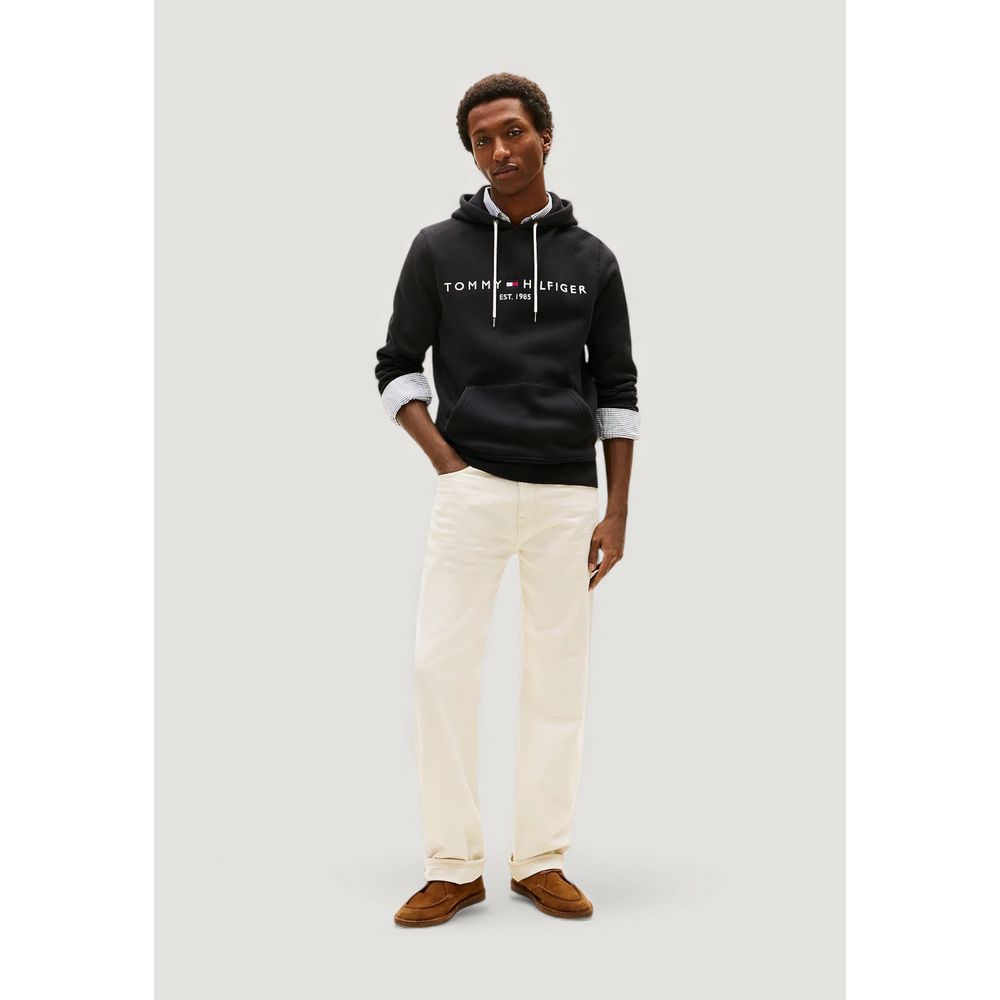 Tommy Hilfiger Black Cotton Hoodie Tommy Hilfiger