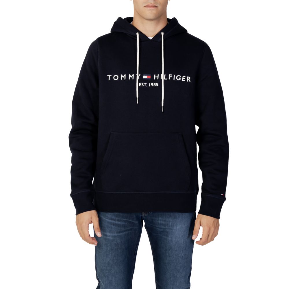 Tommy Hilfiger Blue Cotton Hoodie Tommy Hilfiger