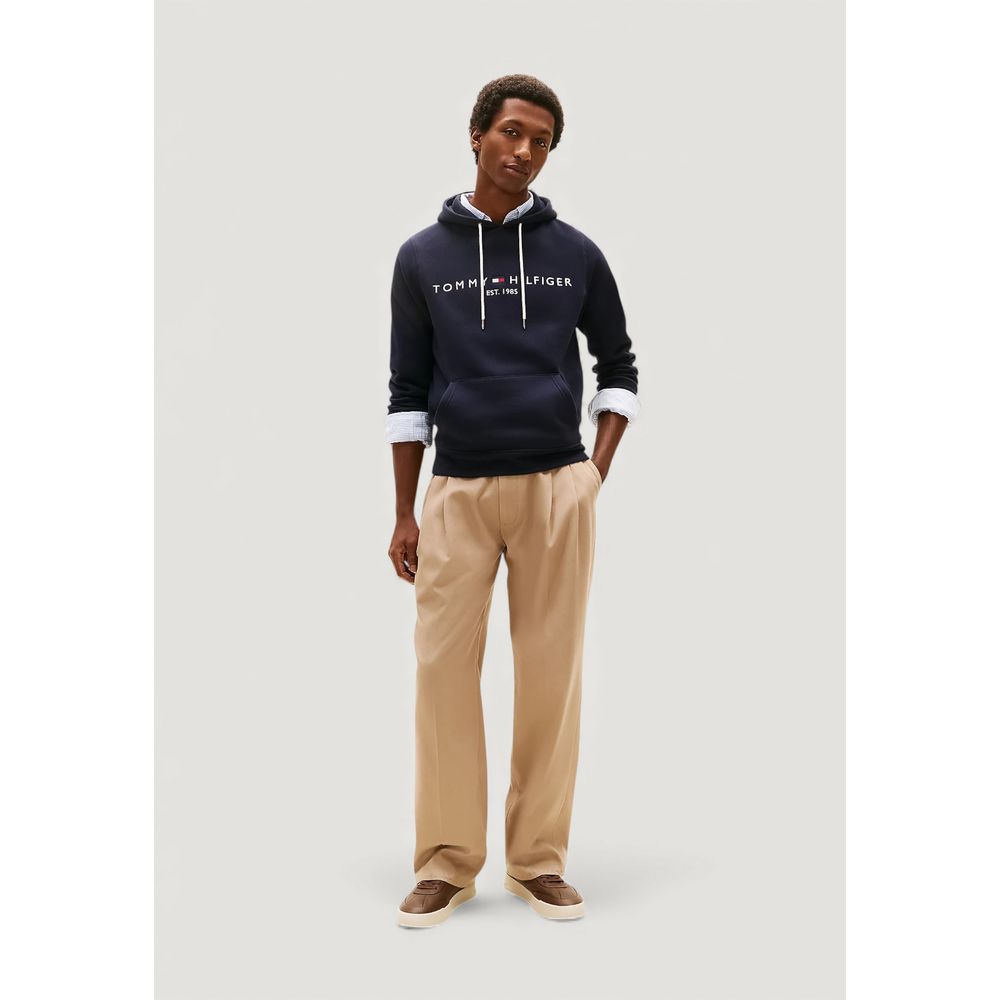 Tommy Hilfiger Blue Cotton Hoodie Tommy Hilfiger