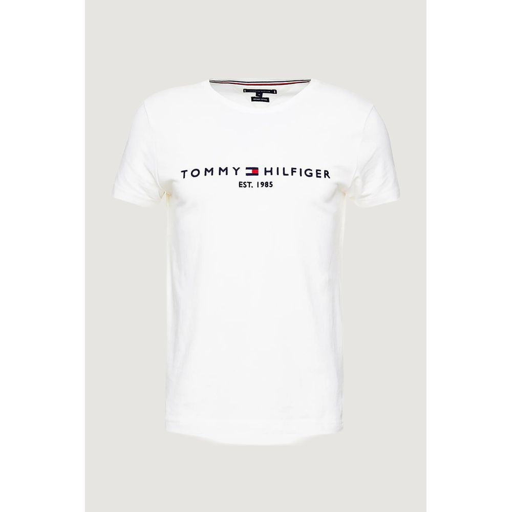 Tommy Hilfiger Cream Cotton T-Shirt Tommy Hilfiger
