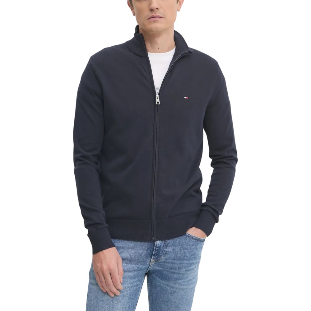 Tommy Hilfiger Blue Cotton Cardigan Tommy Hilfiger