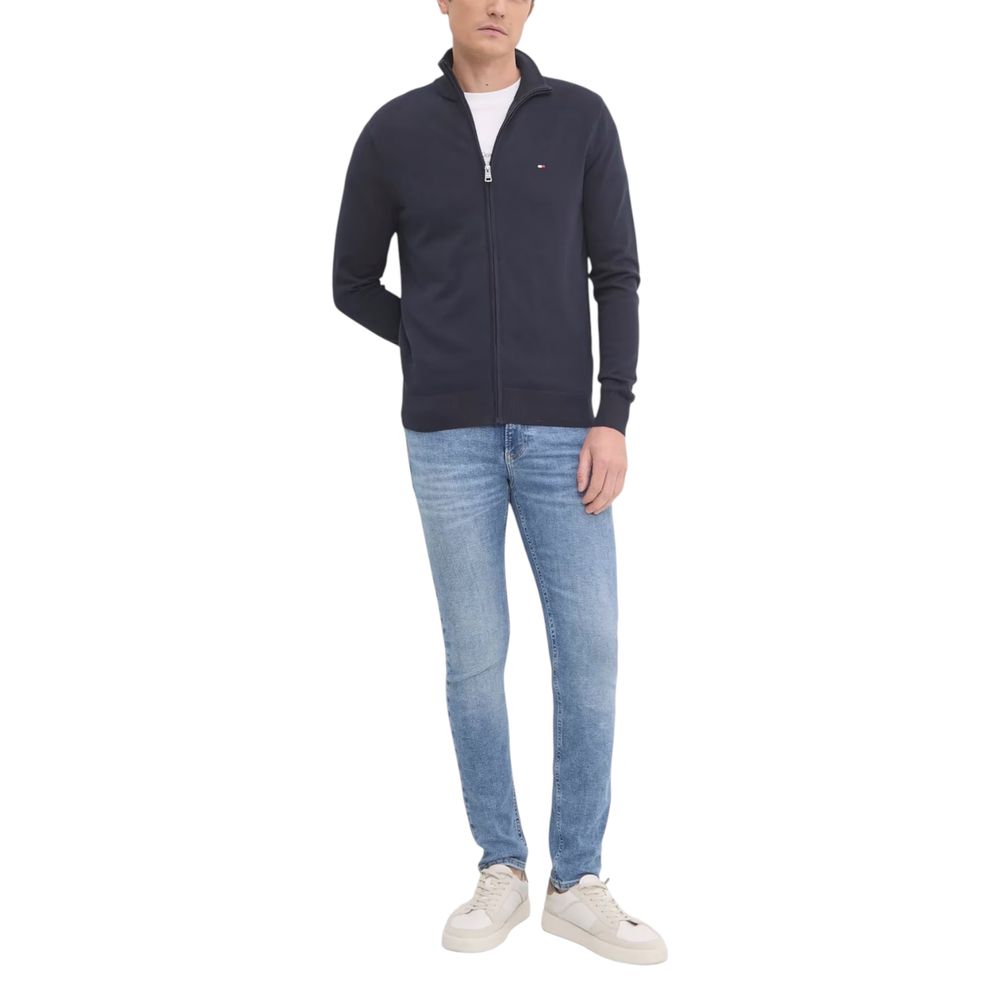 Tommy Hilfiger Blue Cotton Cardigan Tommy Hilfiger