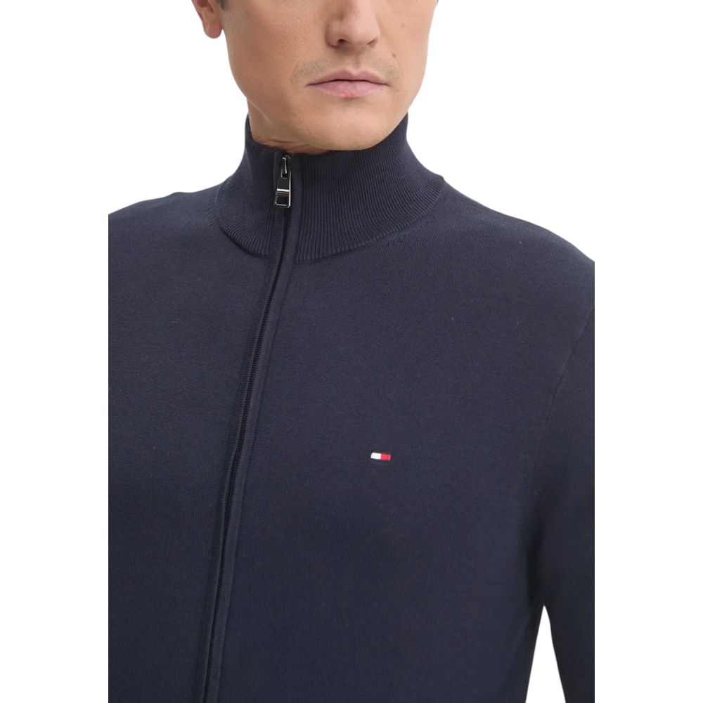 Tommy Hilfiger Blue Cotton Cardigan Tommy Hilfiger