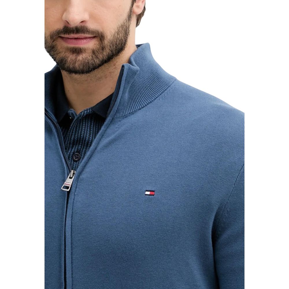 Tommy Hilfiger Blue Cotton Cardigan Tommy Hilfiger