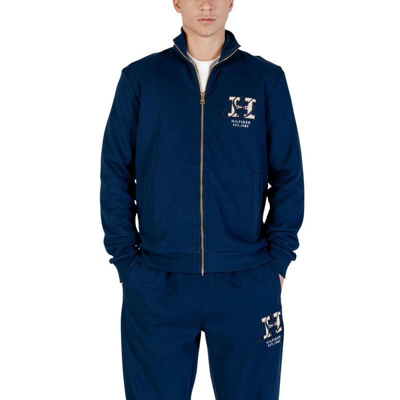 Tommy Hilfiger Blue Recycled Cotton Sweatshirt Tommy Hilfiger