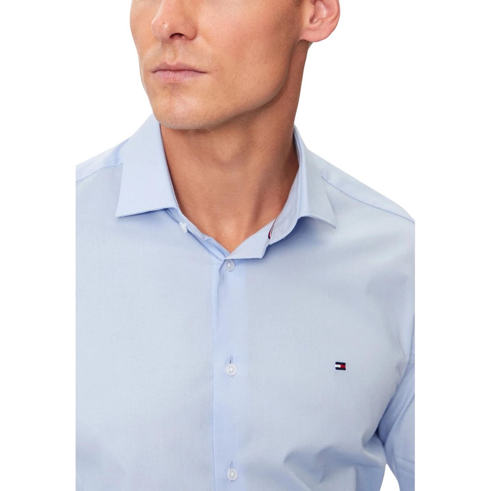 Tommy Hilfiger Blue Organic Cotton Dress Shirt Tommy Hilfiger