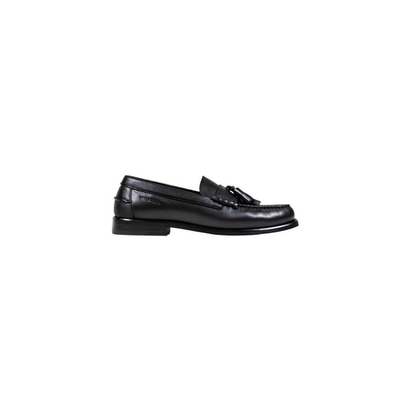 Tommy Hilfiger Black Leather Slip-On Loafers Tommy Hilfiger