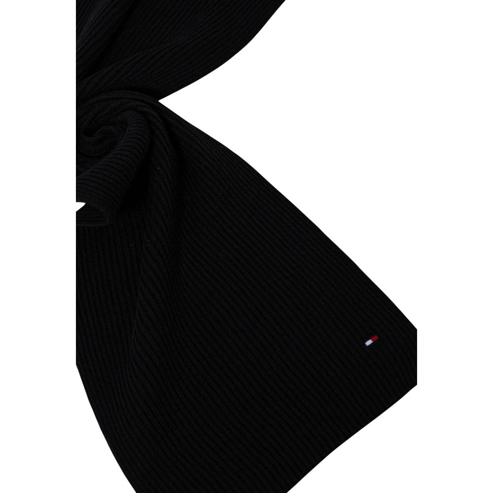 Tommy Hilfiger Black Cotton Beanie Tommy Hilfiger