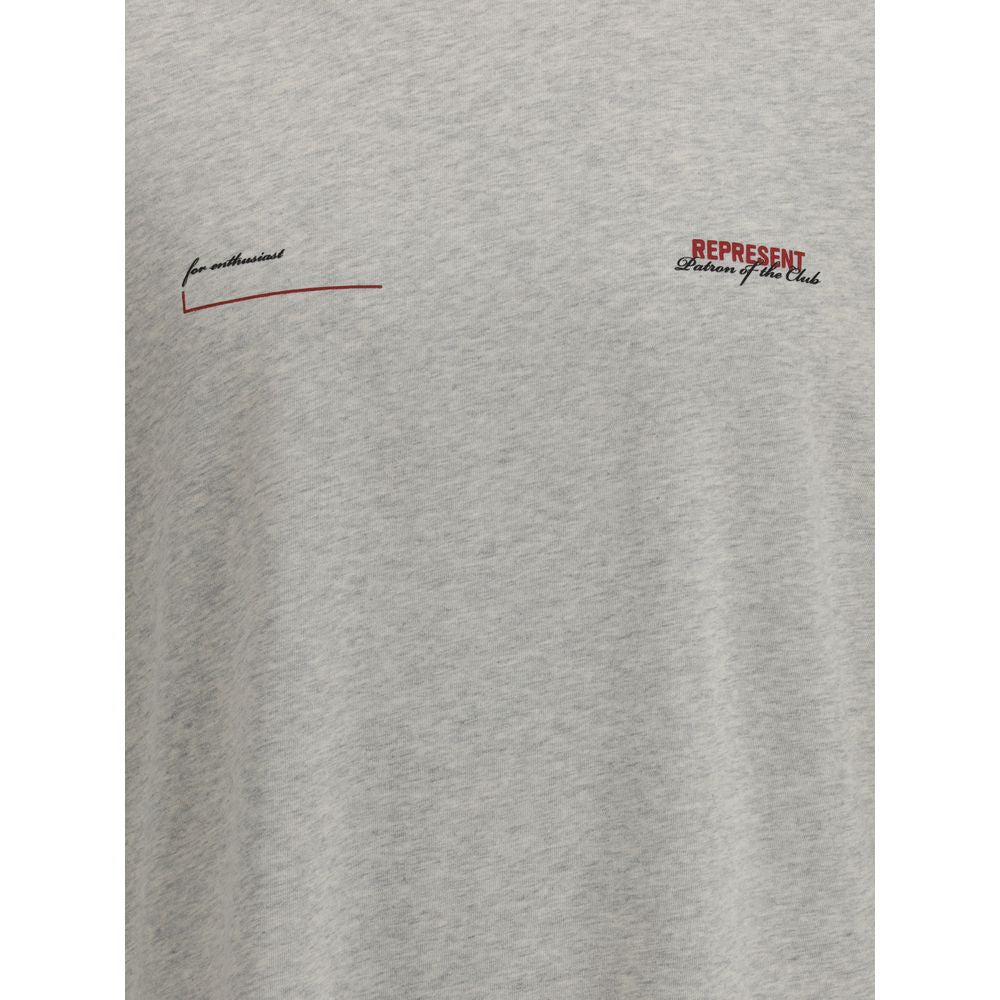 Represent Gray Cotton T-Shirt Represent