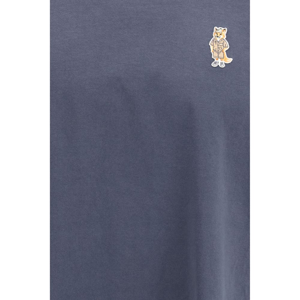 Maison Kitsuné Blue Cotton T-Shirt Maison Kitsuné