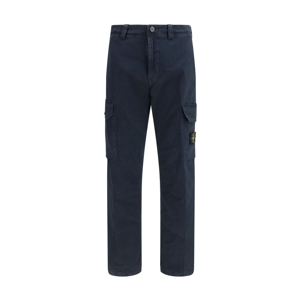 Stone Island Blue Cotton Cargo Pants Stone Island