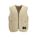 Stone Island Beige Cotton Sleveless Jacket Stone Island