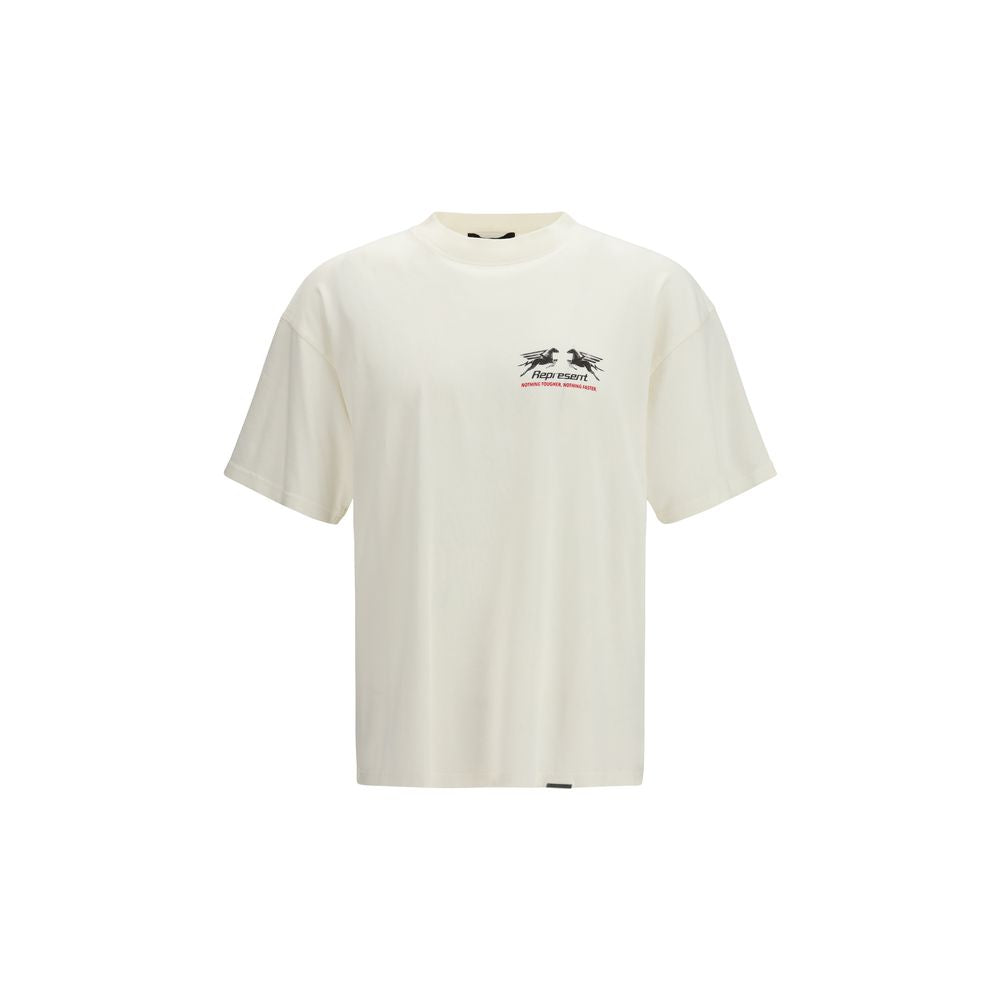 Represent White Cotton T-Shirt Represent