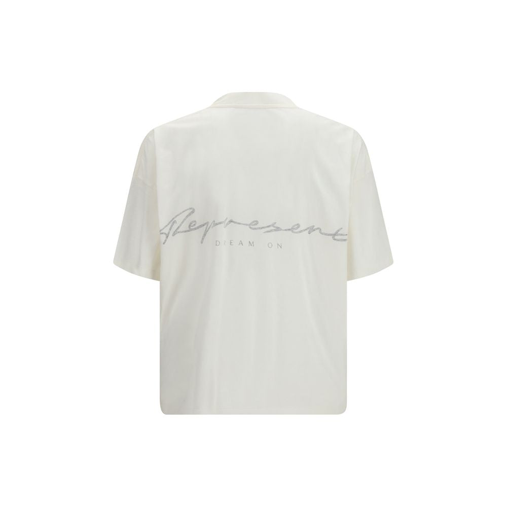 Represent White Cotton T-Shirt Represent