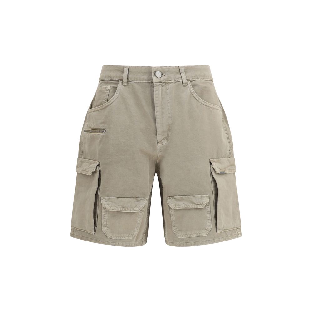 Represent Beige Cotton Bermuda Shorts Represent