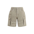 Represent Beige Cotton Bermuda Shorts Represent