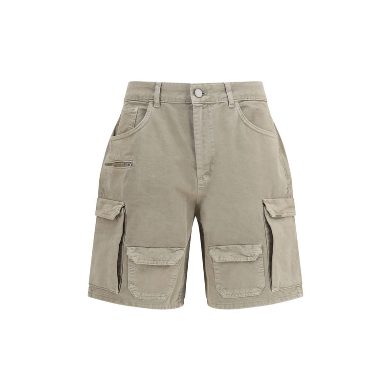 Represent Beige Cotton Bermuda Shorts Represent