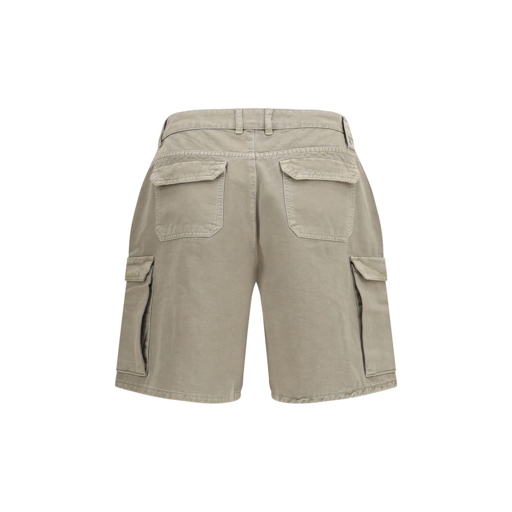 Represent Beige Cotton Bermuda Shorts Represent