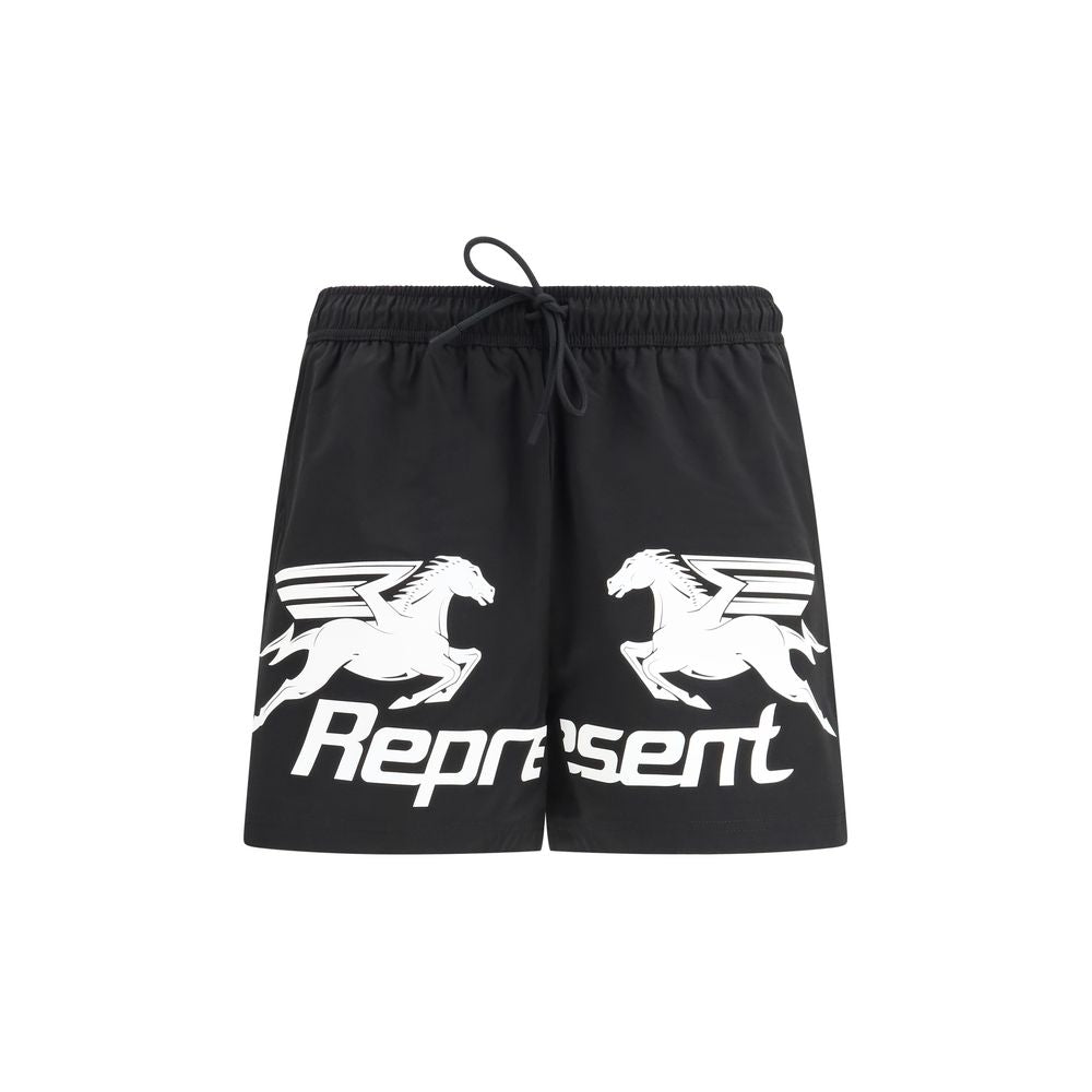 Represent Black Polyester Shorts Represent
