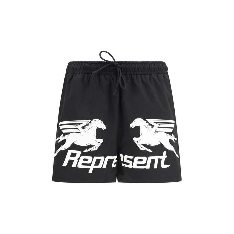 Represent Black Polyester Shorts Represent