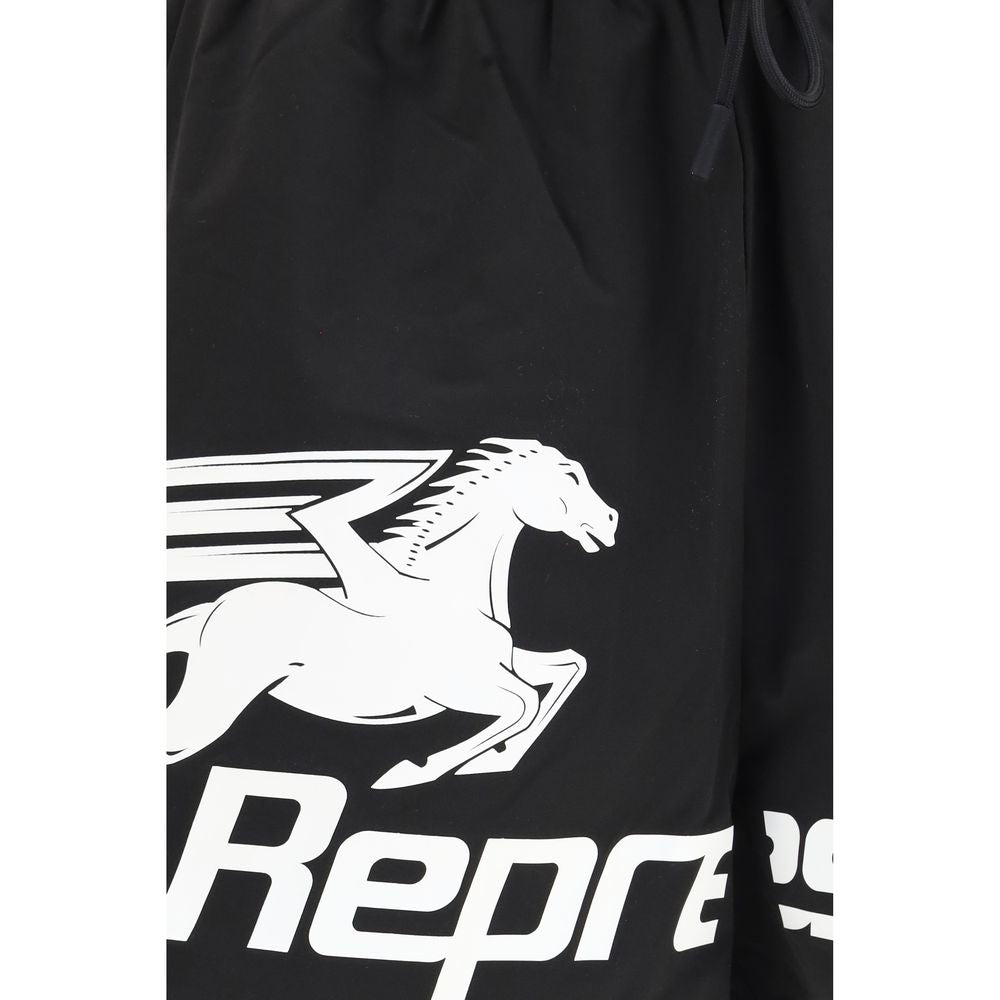 Represent Black Polyester Shorts Represent