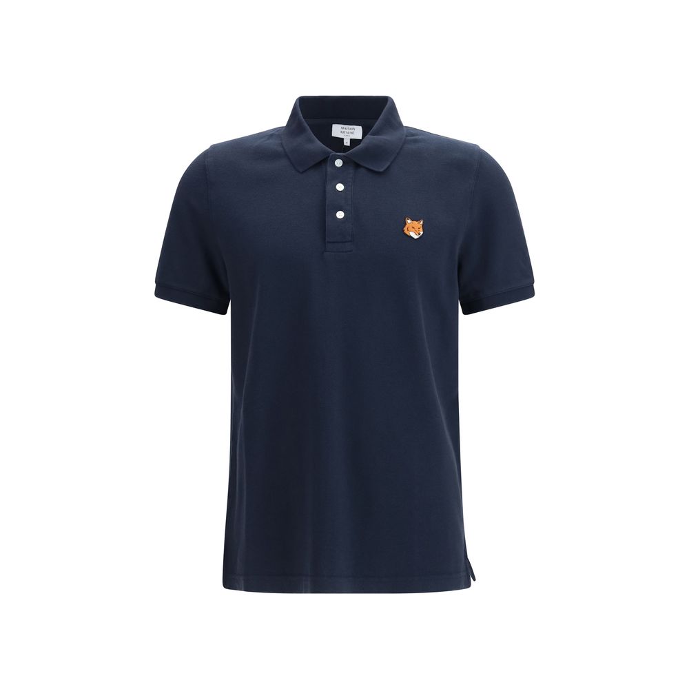 Maison Kitsuné Blue Cotton Polo Shirt Maison Kitsuné