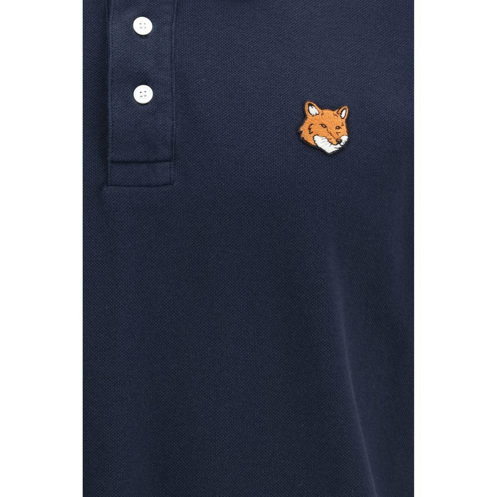 Maison Kitsuné Blue Cotton Polo Shirt Maison Kitsuné