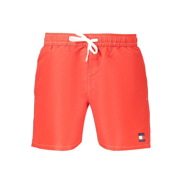 Tommy Hilfiger Rosso Polyester Men's Swim Short Tommy Hilfiger