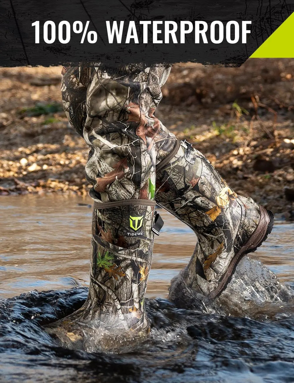 Rubber Hunting Boots, Waterproof Insulated Next Camo G2 Warm Rubber Boots with 7
