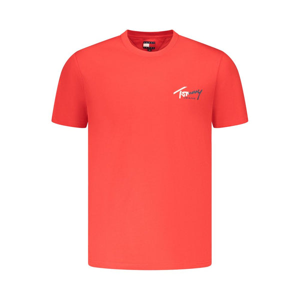 Tommy Hilfiger Red Cotton Mens T-Shirt Tommy Hilfiger