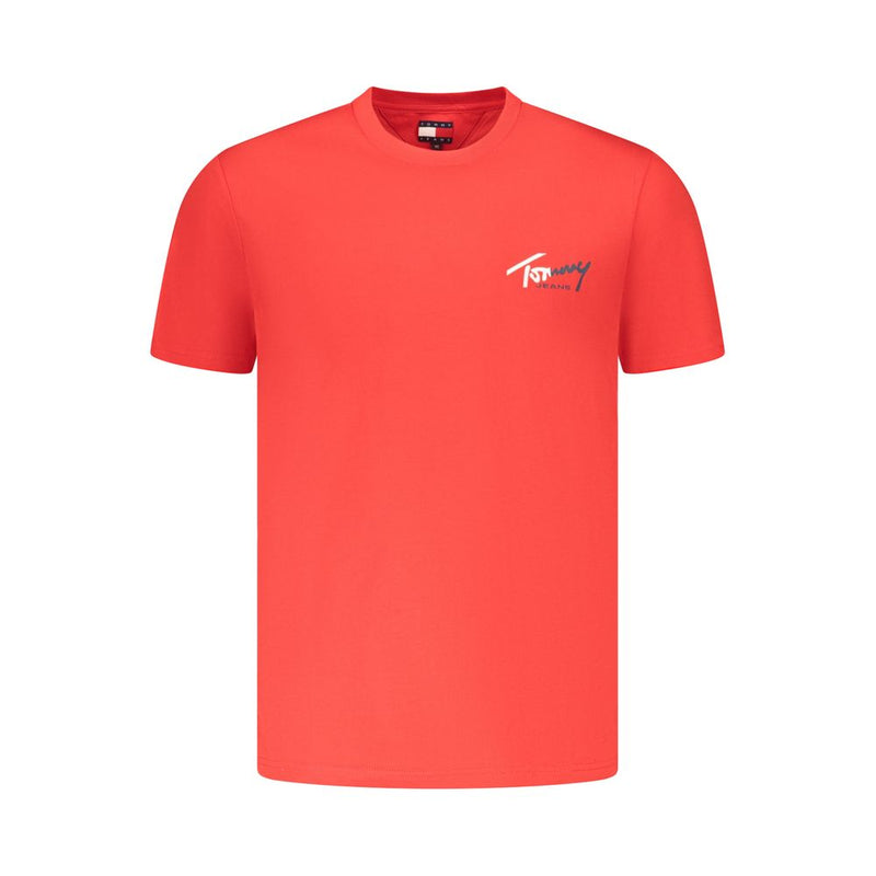 Tommy Hilfiger Red Cotton Mens T-Shirt Tommy Hilfiger