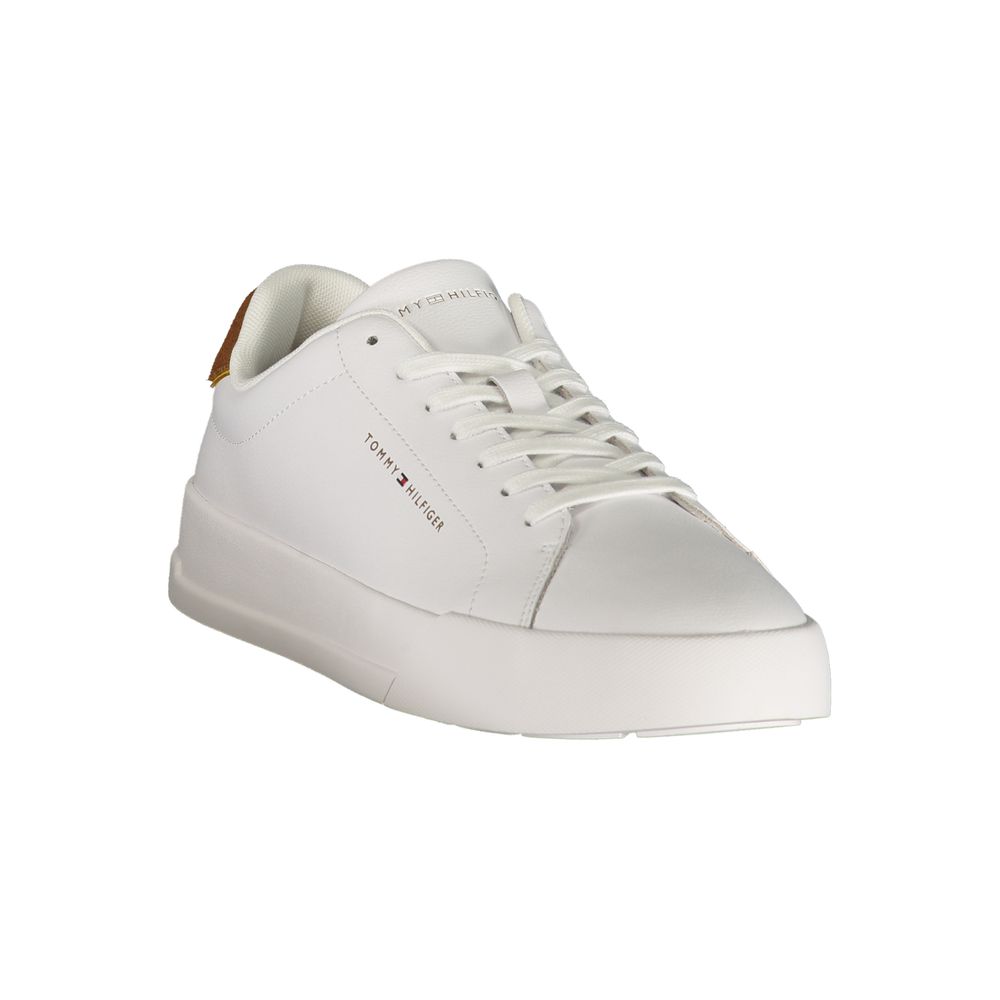 Tommy Hilfiger White Leather Men's Sneaker Tommy Hilfiger