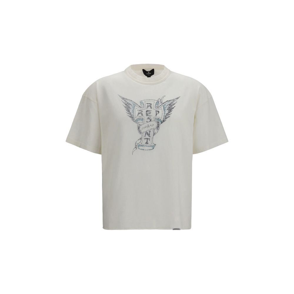Represent White Cotton T-Shirt Represent