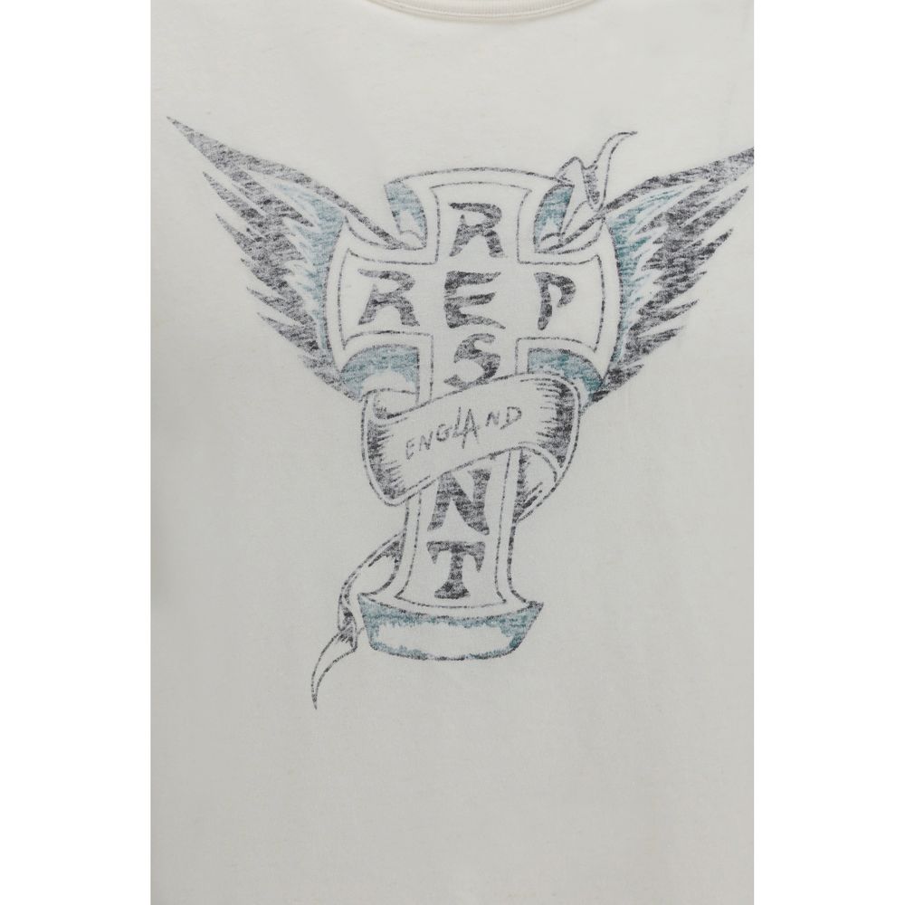 Represent White Cotton T-Shirt Represent