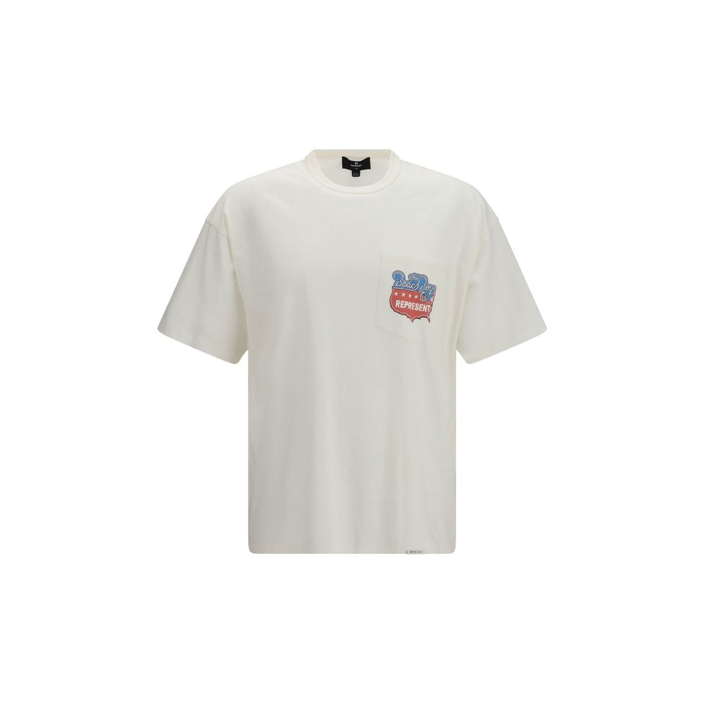 Represent White Cotton T-Shirt Represent