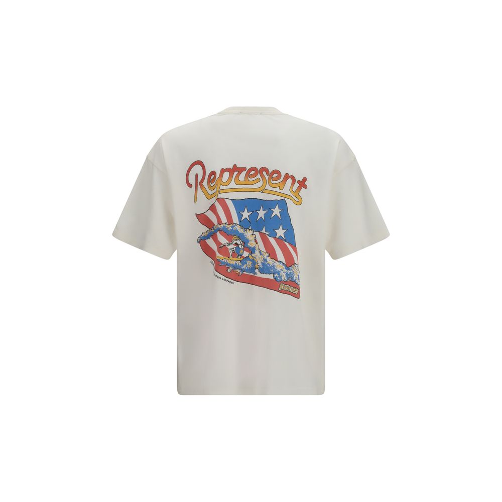 Represent White Cotton T-Shirt Represent