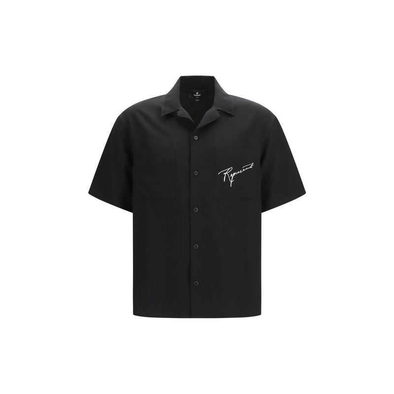 Represent Black Lyocell Pattern Shirt Represent