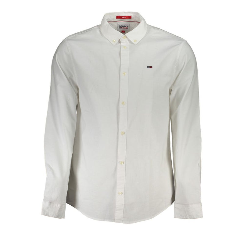 Tommy Hilfiger Bianco Cotton Men's Shirt Tommy Hilfiger