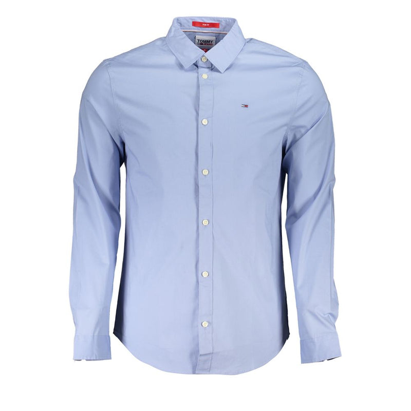 Tommy Hilfiger Azure Cotton Men's Shirt Tommy Hilfiger