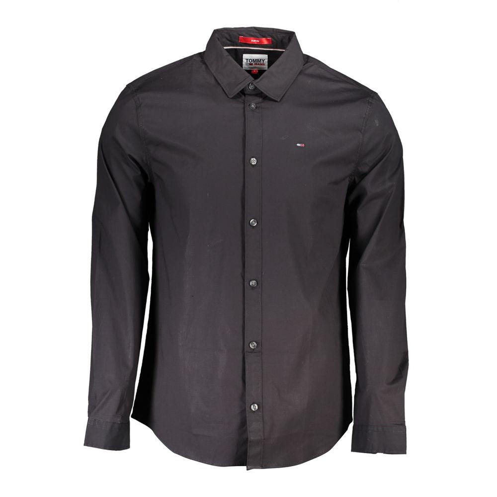 Tommy Hilfiger Black Cotton Men's Shirt Tommy Hilfiger