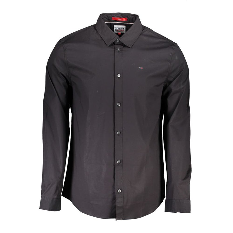 Tommy Hilfiger Black Cotton Men's Shirt Tommy Hilfiger