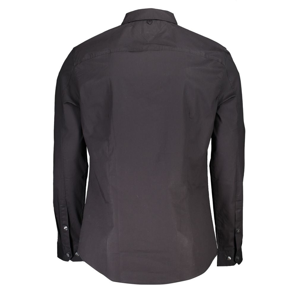 Tommy Hilfiger Black Cotton Men's Shirt Tommy Hilfiger