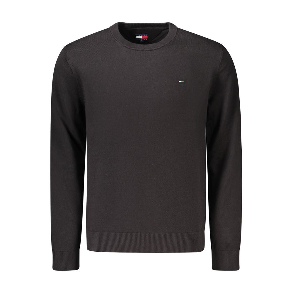 Tommy Hilfiger Black Cotton Men's Sweater Tommy Hilfiger