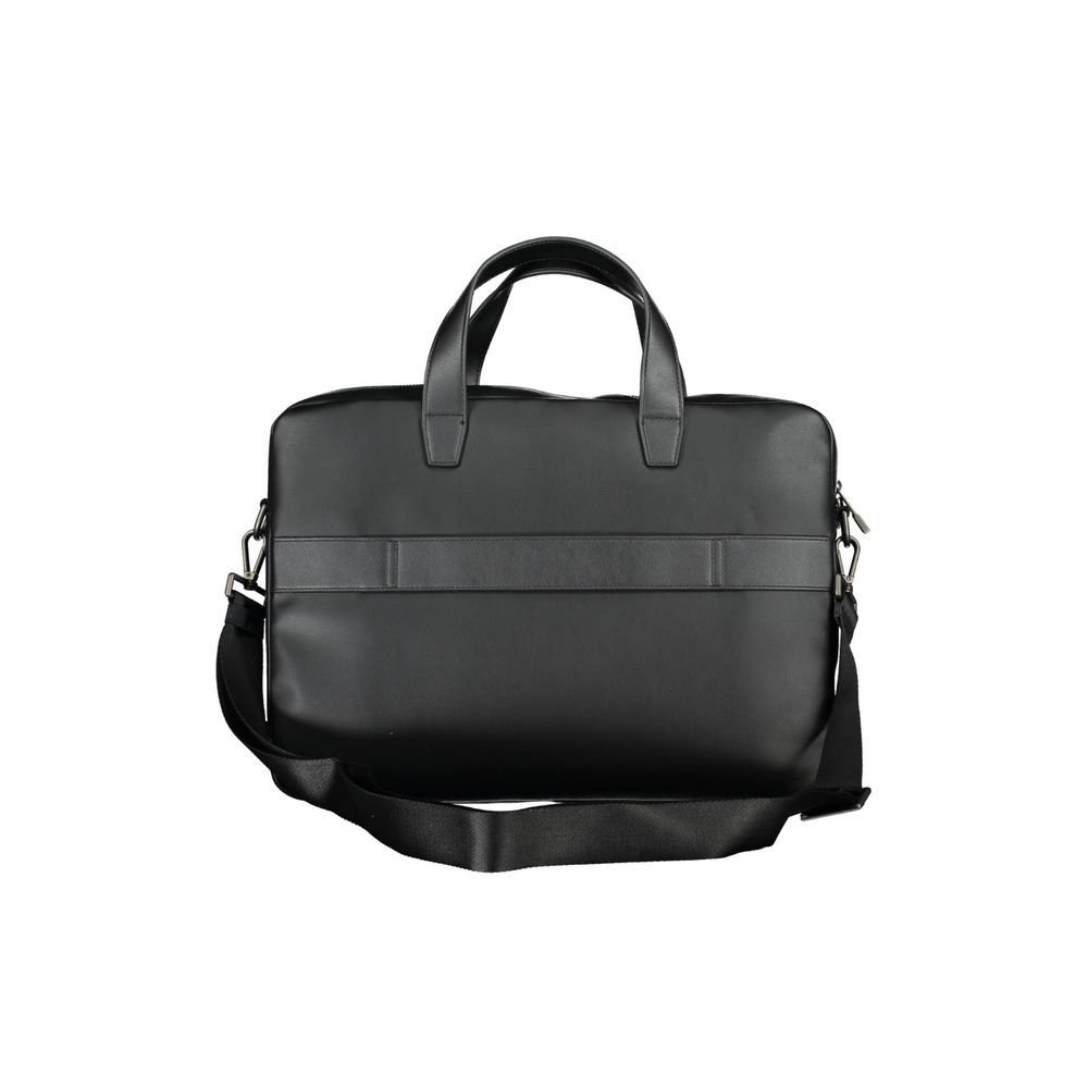 Tommy Hilfiger Black Polyurethane Men's Briefcase Tommy Hilfiger