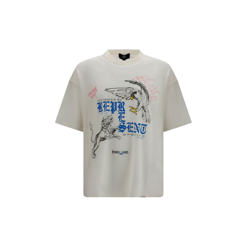 Represent Beige Cotton T-Shirt Represent