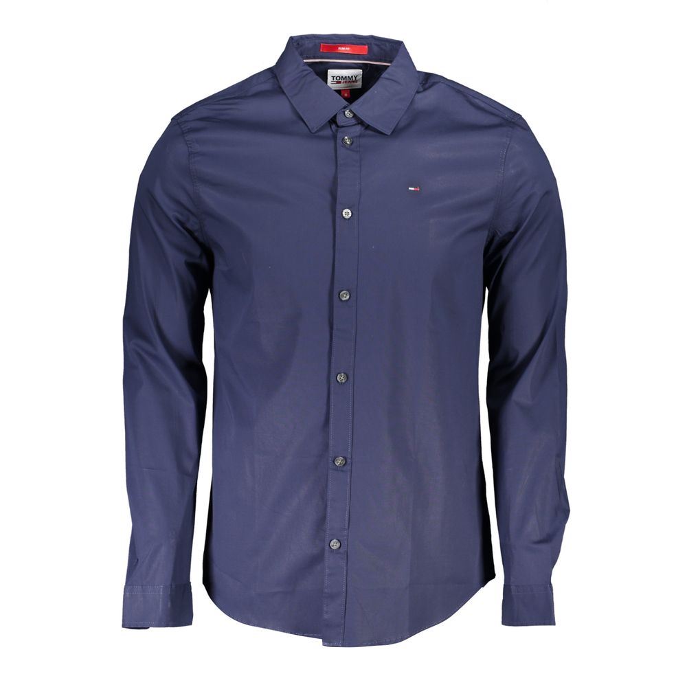 Tommy Hilfiger Blue Cotton Mens Shirt Tommy Hilfiger